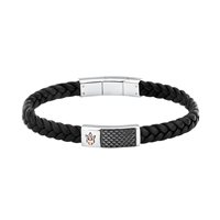 Bracciale Maserati Uomo RECYCLED LEATHER in Acciaio JM424AVE26